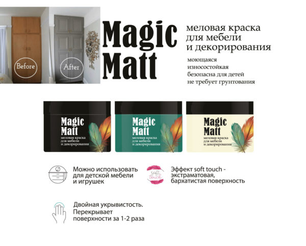 Меловая краска для мебели и творчества  FEIDAL Magic Matt